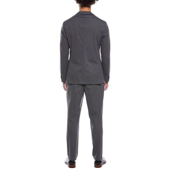 Hugo Boss Mens Hanry Suit With Pleated Pant, Silver - Picture 2 of 5